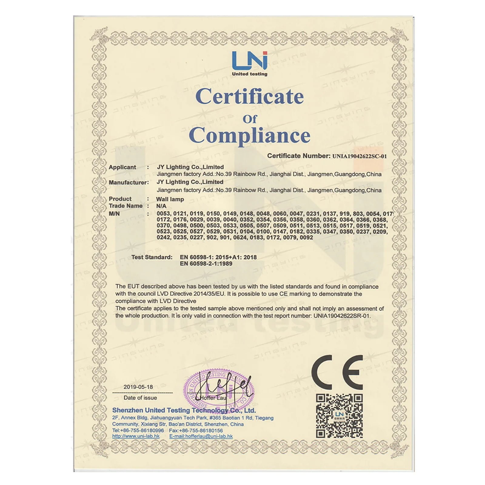 CE certification