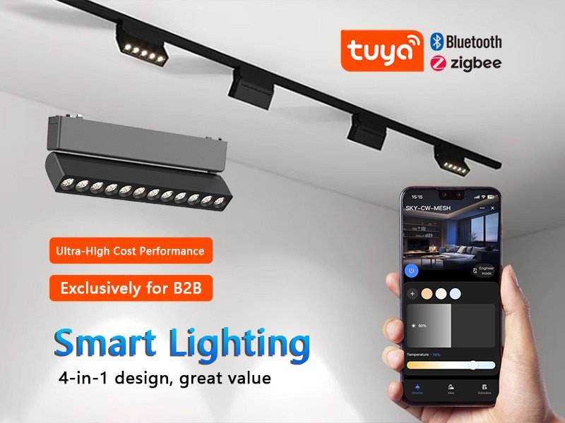 LED Aluminum Ultra-Thin Smart Track Light for Commercial Space Lighting Factory